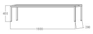 Ławka do szatni - szerokość 1600 mm A6250 - 2