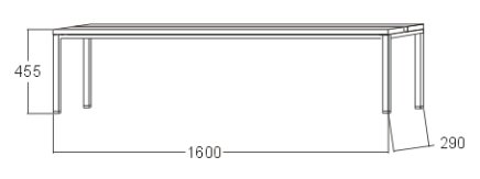 Ławka do szatni - szerokość 1600 mm A6250 - 2