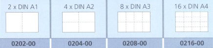 Wewnętrzny podział szuflad w formacie A0 na 8 x A3 typu CP - 2