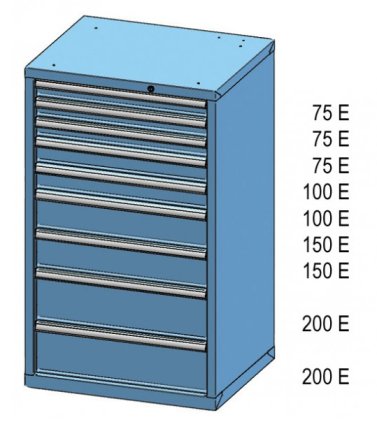 Kontenerek z szufladami ZD 120-4 - 2