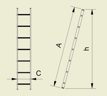 Prosta drabina podporowa Forte (7 modeli) - 2
