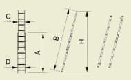 Drabina rozsuwana dwuczęściowa Forte - szerokość 484 mm (7 modeli) - 2