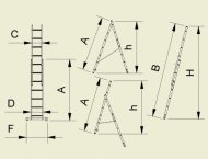 Drabina dwuczęściowa uniwersalna Eurostyle z regulacją stopnia (3 modele) - 2
