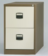 Metalowa szafka kartotekowa dwuszufladowa + przegródki w komplecie - Bisley CC2H1A/FLS - 2