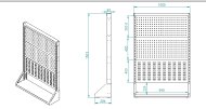Stojak perforowany jednostronny na 3 panele PSZ 12 A S1 - 5