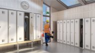 Szafka pracownicza BHP metalowa Sum 420 W z ławką P421 W - 6