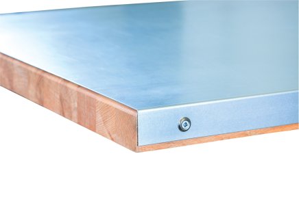 Blaty bukowe robocze pokryte blachą o wymiarach 1500 / 2000 x 750 mm - 1