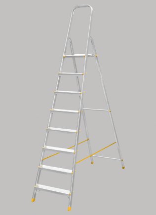 Drabina aluminiowa 8-stopniowa łącznie z platformą Eurostyle 918 - 1