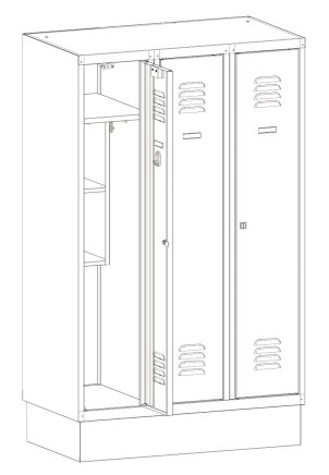 Szafa metalowa o obniżonej wysokości MSum 330S szerokość 900 mm - 2