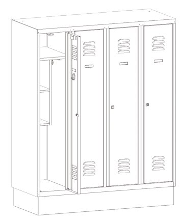 Szafa metalowa o obniżonej wysokości MSum 340S szerokość 1200 mm - 2