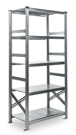 Regał metalowy półkowy standardowy SUPER wysokość 1972 mm, głębokość 800 mm (różne warianty) - 1