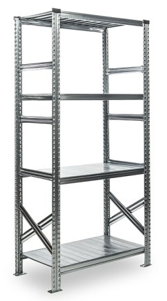 Metalowy regał półkowy standardowy SUPER wysokość 1840 mm, głębokość 320 mm (różne warianty) - 1