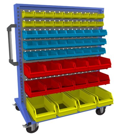 Mobilny panel dwustronny z wyposażeniem PSZ_21_B_VAR_4 - 1
