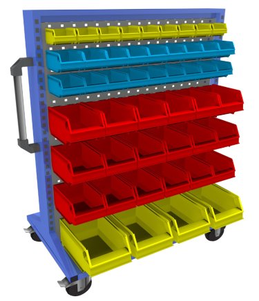 Mobilny panel dwustronny z wyposażeniem PSZ_21_B_VAR_5 - 1