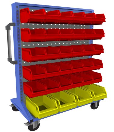 Mobilny panel dwustronny z wyposażeniem PSZ_21_B_VAR_6 - 1