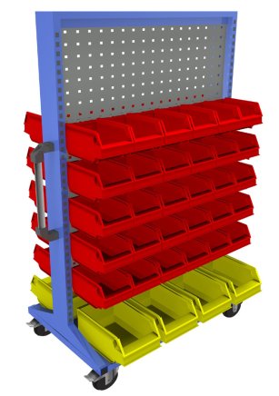 Mobilny panel dwustronny z wyposażeniem PSZ_22_B_VAR_6 - 1