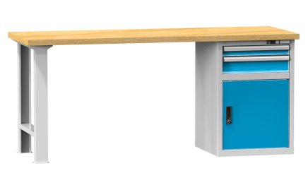 Stół warsztatowy serii D, szerokość 2500, głębokość 700 lub 800, wysokość 880 lub 890 mm - 1