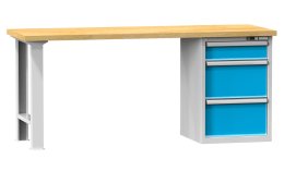 Stoły warsztatowe serii E, szerokość 2500, głębokość 700 lub 800, wysokość 880 lub 890 mm (6 modeli)