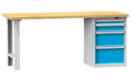 Stoły warsztatowe serii F, szerokość 2500, głębokość 700 lub 800, wysokość 880 lub 890 mm (6 modeli)