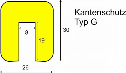 Profil ochronny z poliuretanu 26 x 30 mm z rowkiem U - 5