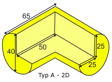 Złącze narożne dwuramienne, czarne - 5