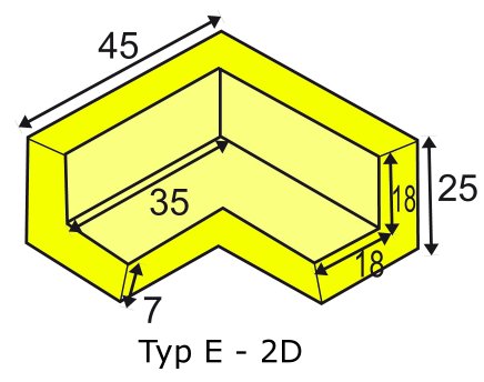 Złącze narożne dwuramienne, czarne - 5