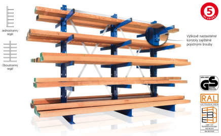 Dwustronny regał konsolowy MULTISTRONG M – wersja dostawna (różne warianty) - 2