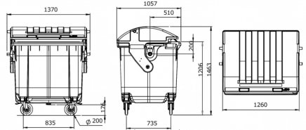 Plastikowy pojemnik na odpady MGB 1100 standard - 9