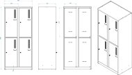 Szafka pracownicza BHP jasnoszara A82424W.2.09.2.4 - 4