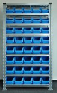 Bezśrubowy regał półkowy 1972 x 1124 x 410 mm z plastikowymi pojemnikami 877851017_VAR_2 - 1