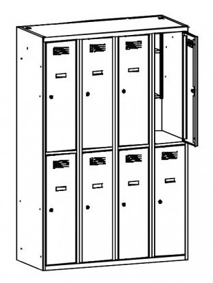 Szafa metalowa o obniżonej wysokości MSum 342S szerokość 1200 mm - 1