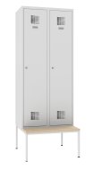 Szafka pracownicza BHP metalowa Sum 420 W z ławką P421 W - 1