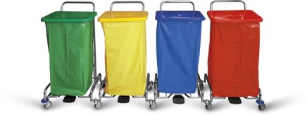 Wózek do segregacji odpadów i prania bez worka PEDALBAG IV - 1