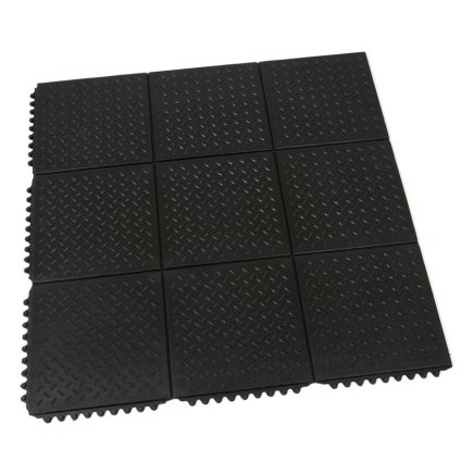 Gumowa modułowa mata przeciwzmęczeniowa Diamond Plate Tile - 1