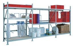 Regał półkowy standardowy z szerokim rozstawem ram MINI-RACK (różne warianty)