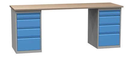 Stół warsztatowy z kontenerkami SD42134 2100 mm - 1