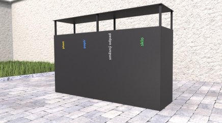 Kosz do segregacji odpadów z daszkiem Steel IV - 3