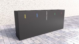 Kosz do segregacji odpadów zewnętrzny stalowy Steel V