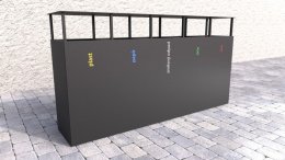 Kosz do segregacji odpadów z daszkiem Steel VI