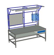 Stół warsztatowy z profili aluminiowych z nadstawką