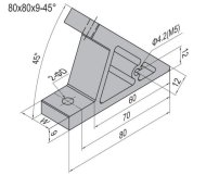 Kąt 45°, 80x80x9 mm - 2