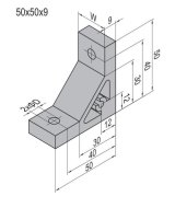 Kąt 90°, 50x50x9 mm - 2