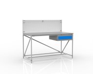 Stół warsztatowy z tablicą perforowaną o szerokości 1500 mm, 24040831 - 1