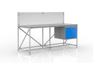 Stół warsztatowy z tablicą perforowaną o szerokości 2000 mm, 240408311 - 1