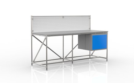 Stół warsztatowy z tablicą perforowaną o szerokości 2000 mm, 240408311 - 4