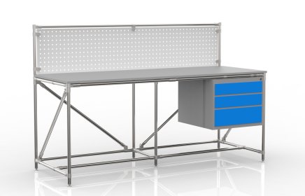 Stół warsztatowy z tablicą perforowaną o szerokości 2000 mm, 24040839 - 4