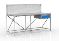 Stół warsztatowy z tablicą perforowaną o szerokości 2000 mm, 24040837 - 1