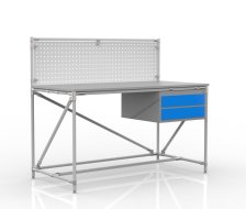 Stół warsztatowy z tablicą perforowaną o szerokości 1500 mm, 24040832