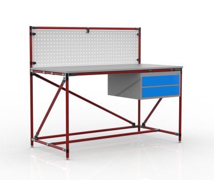 Stół warsztatowy z tablicą perforowaną o szerokości 1500 mm, 24040832 - 2