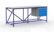 Stół warsztatowy z kontenerkiem i 3 szufladami szer. 2000 mm, 240405315 - 3
